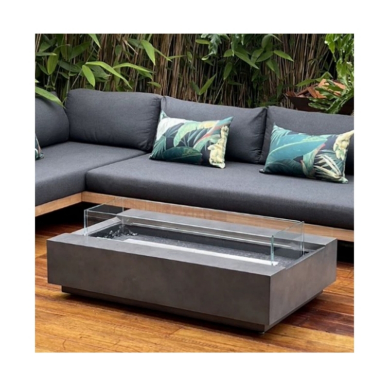 Outdoor Furniture And Fire Pit - Modern Corten Çelik Şömine Gazlı Dış