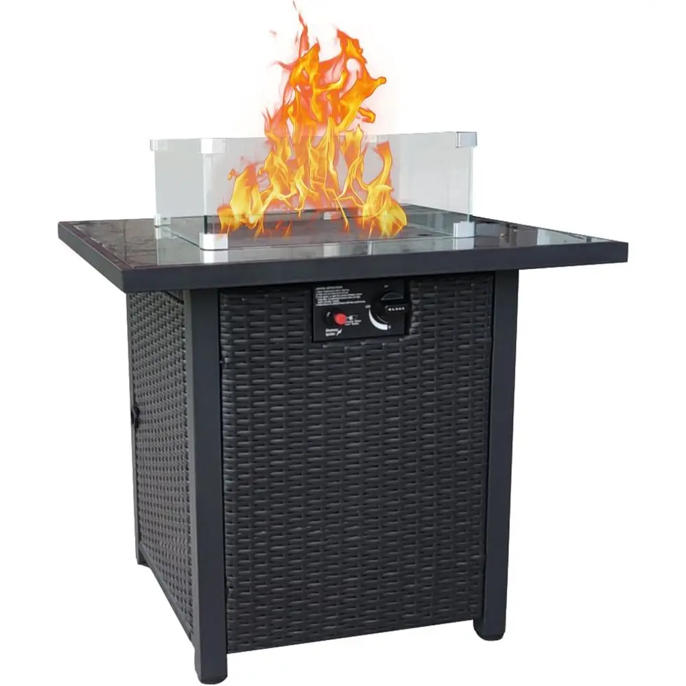 Outdoor Furniture And Fire Pit - Hasır Dış Mekan Veranda Mobilya Seti,