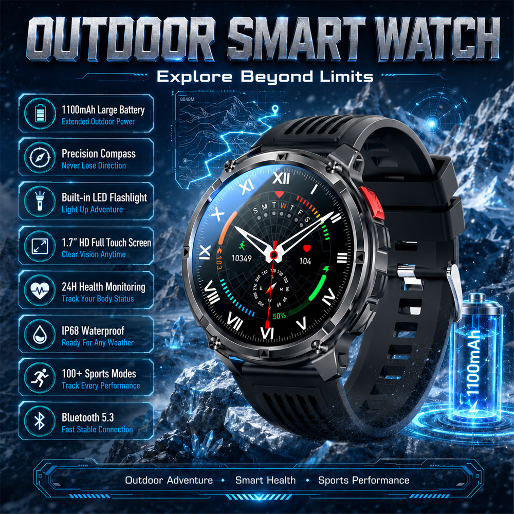 Outdoor Rug Waterproof - 2026 Yeni YAOCX AMOLED Akıllı Saat