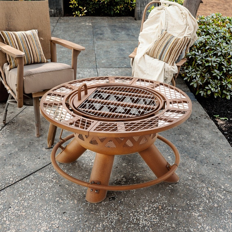 Outdoor Furniture And Fire Pit - 2026 Modern Dış Mekan Çelik Kömürlü