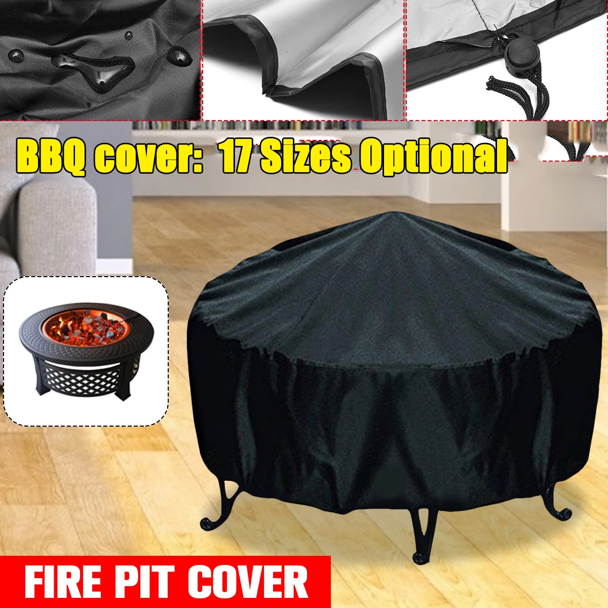 Outdoor Furniture And Fire Pit - Su geçirmez Veranda Ateş Çukuru Kapağı