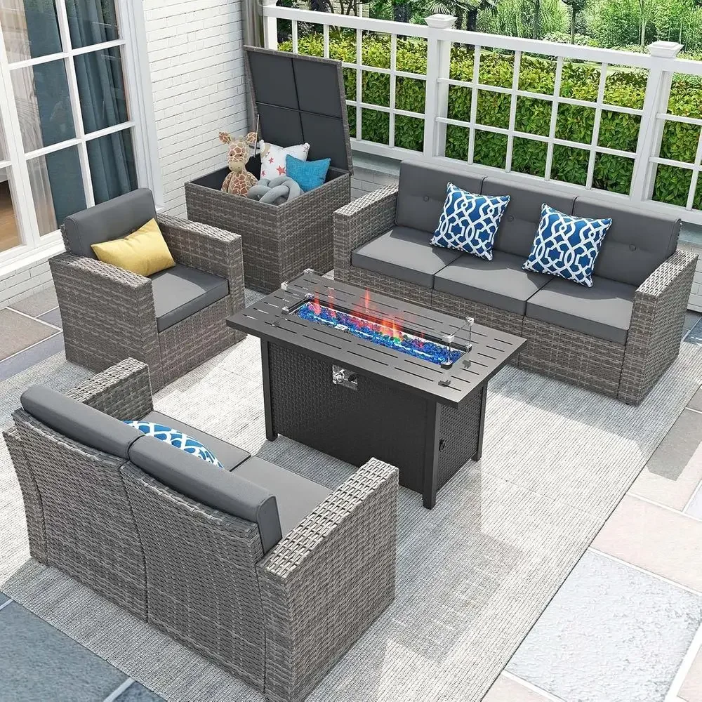 8 Parçalı Veranda Mobilya Seti - Outdoor Furniture And Fire Pit incelemesi ve fiyatı