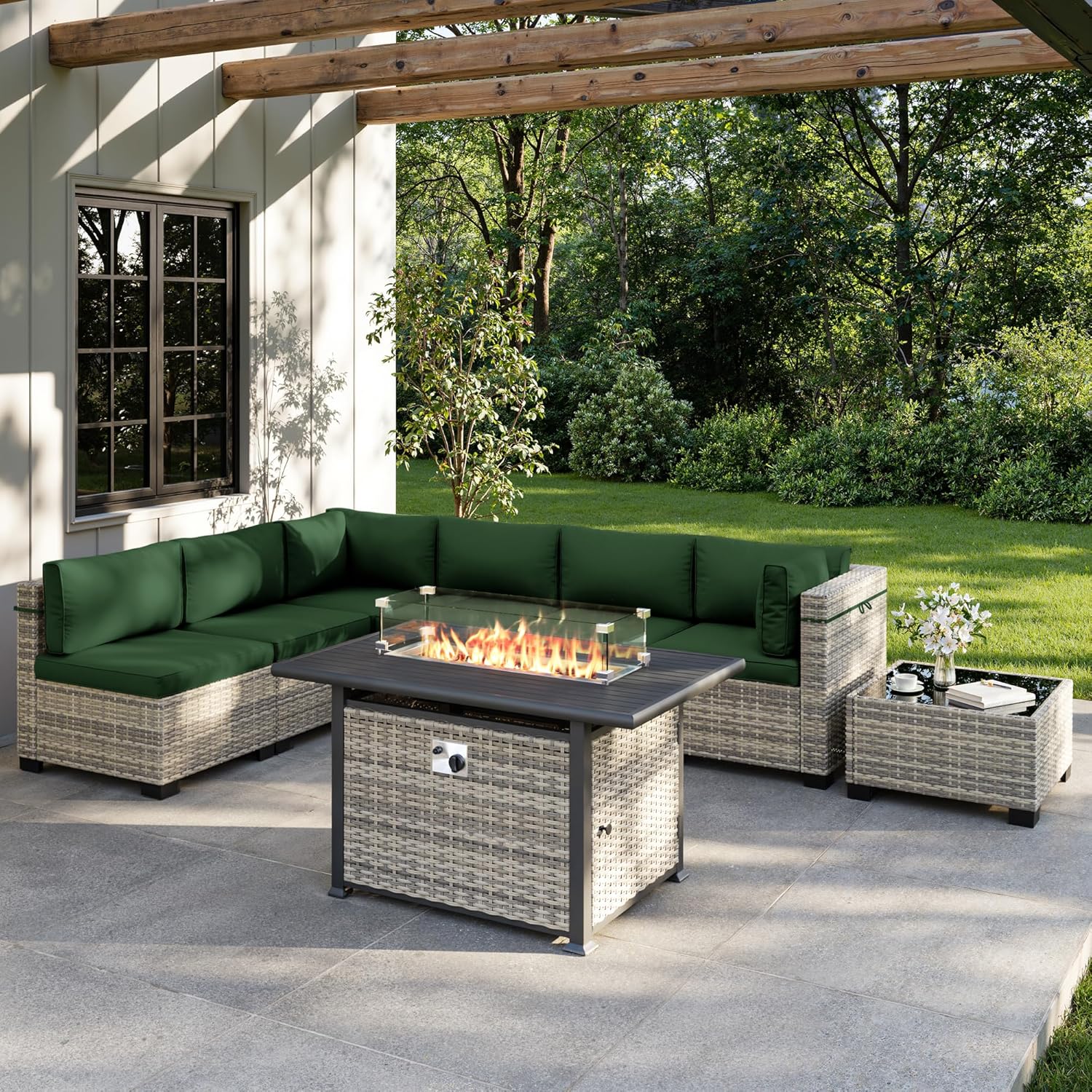 8 Parçalı Dış Mekan Veranda Mo - Outdoor Furniture And Fire Pit incelemesi ve fiyatı